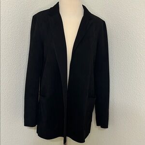 Premise Women's Black Suede like Jacket Blazer 2 Pockets M Medium